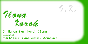 ilona korok business card